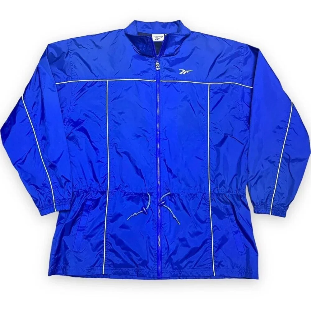 Reebok Vintage 90s Bright Designer Windbreaker Light Track Jacket - Mens XL